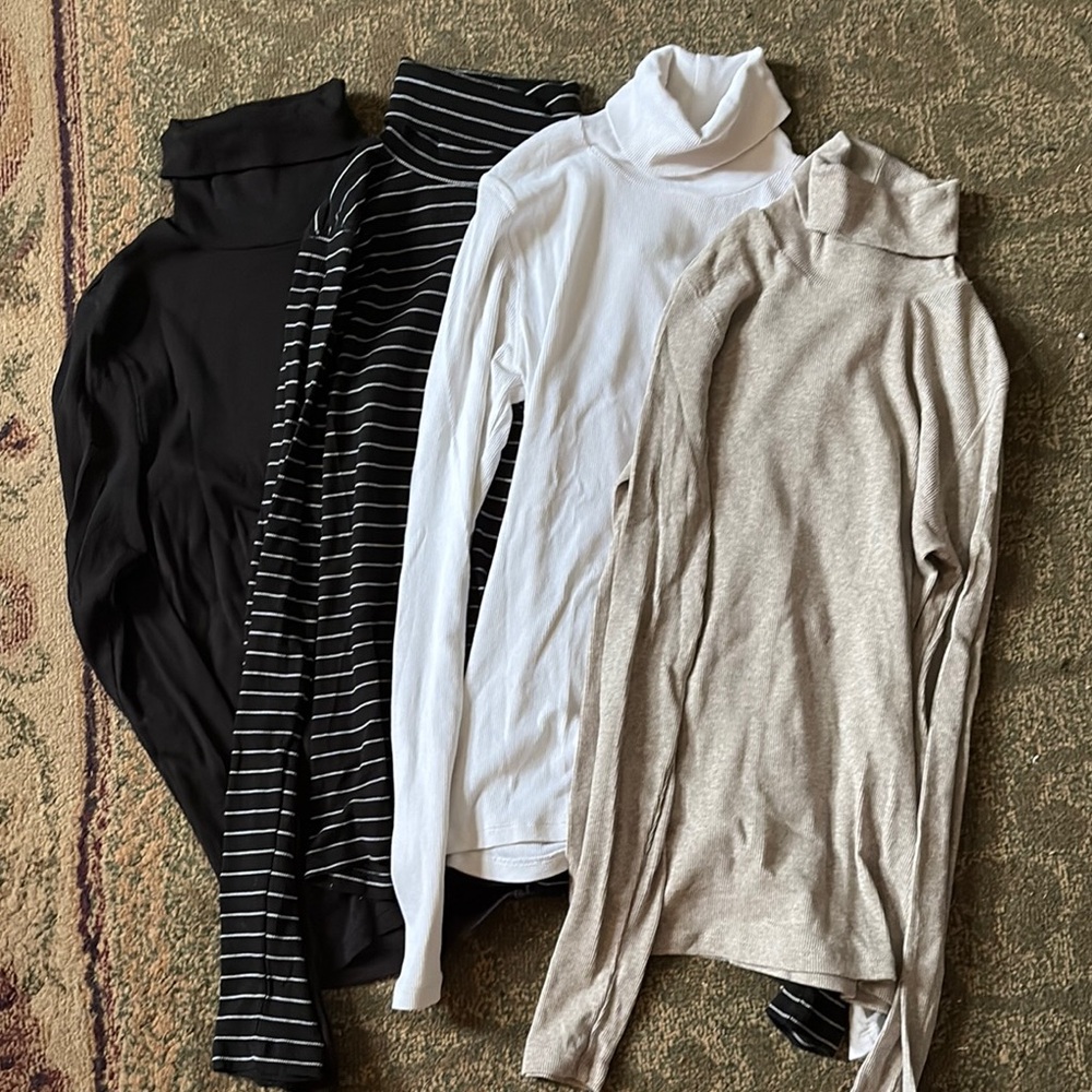 Everlane Lux Rib Turtleneck bundle S